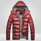 Men Jacket | Quilted Insulated Hood with Zip Snap Front