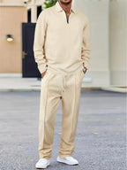 Men's Set | Zip Collar Top and Straight Leg Trousers