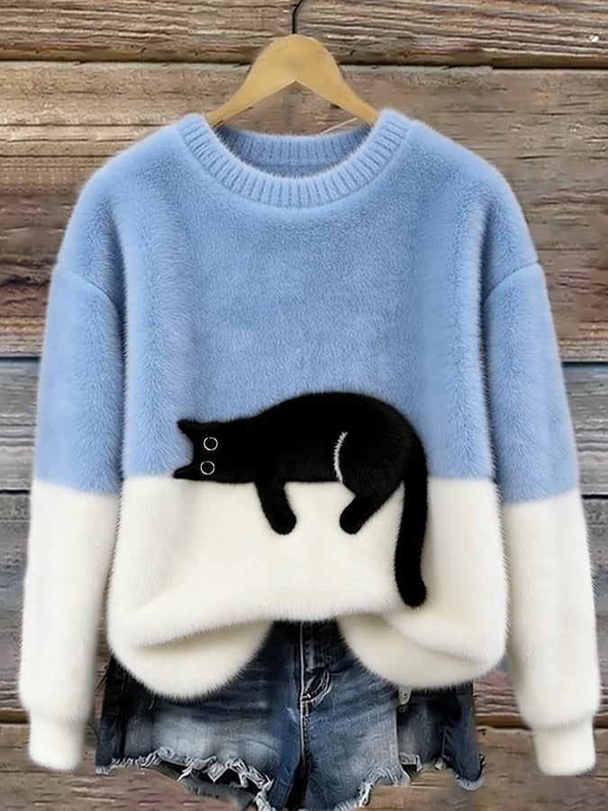 Women Sweater | Colourblock Relaxed Fit with Appliqué Detail