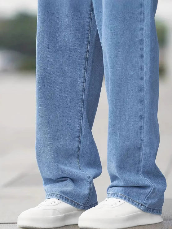 Men Jeans | Straight Leg Fit with Front Slash Pockets