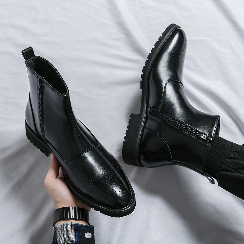Men Boots | Chelsea Cap Toe with Elasticated Side Panels