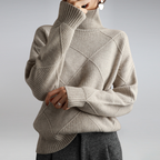 Women Sweater | Ribbed Knit Turtleneck Long Sleeve Fitted