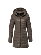 Women Coat | Quilted Hood Long Cut Cold Weather Fit