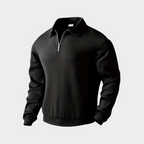 Men Sweater | Quarter-Zip Turtleneck with Geometric Knit Pattern