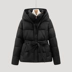 Women Coat | Quilted Belted Design with Attached Hood