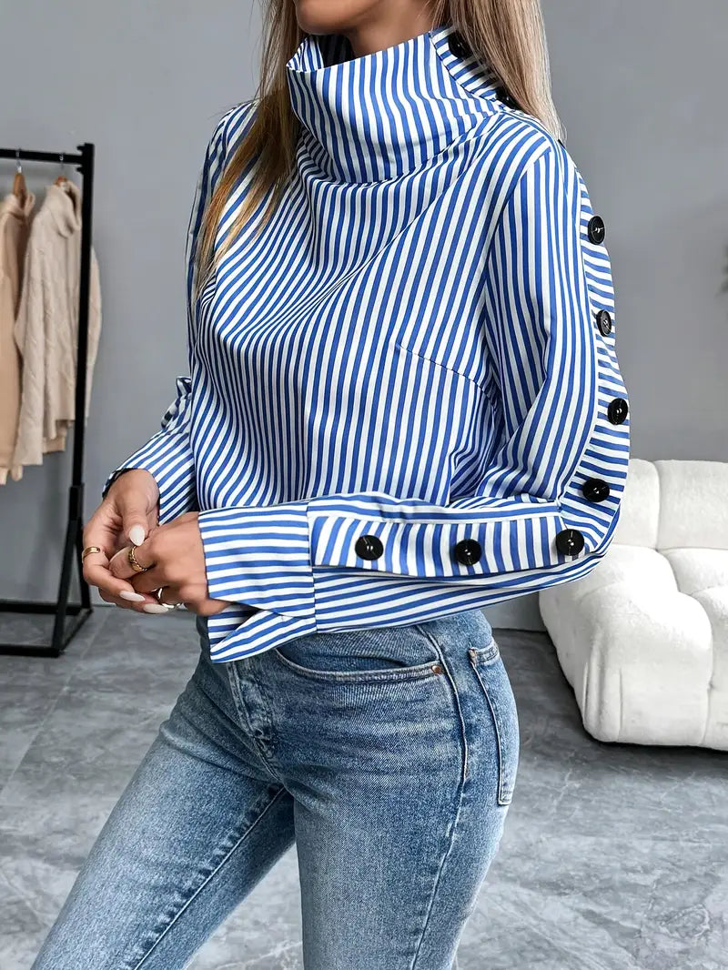 Women Shirt | Relaxed Fit with Button-Front Collar Design