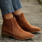 Women Boots | Chelsea Style with Block Heel and Side Zip