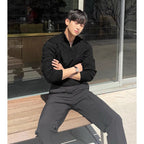 Men Sweater | Cable Knit Quarter-Zip Funnel Neck Fit