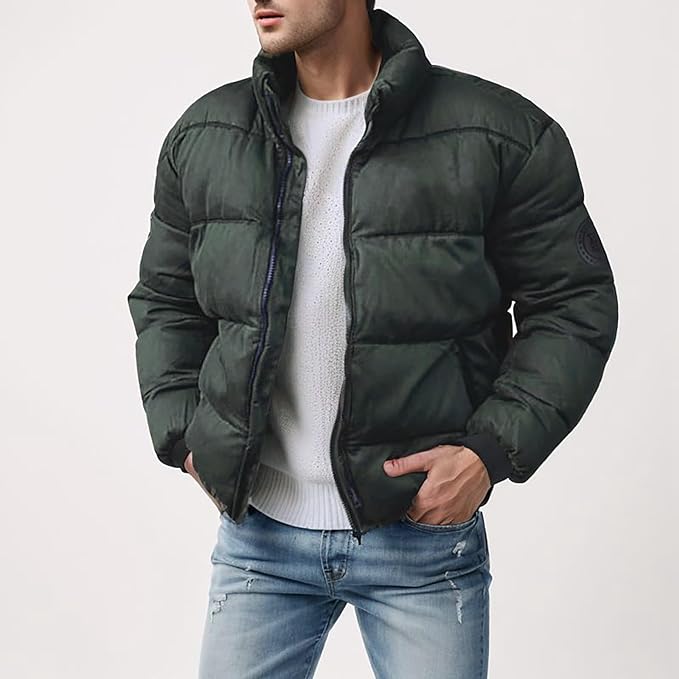 Men Jacket | Insulated Down Fill with Full-Length Zip Front