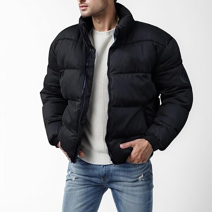 Men Jacket | Insulated Down Fill with Full-Length Zip Front