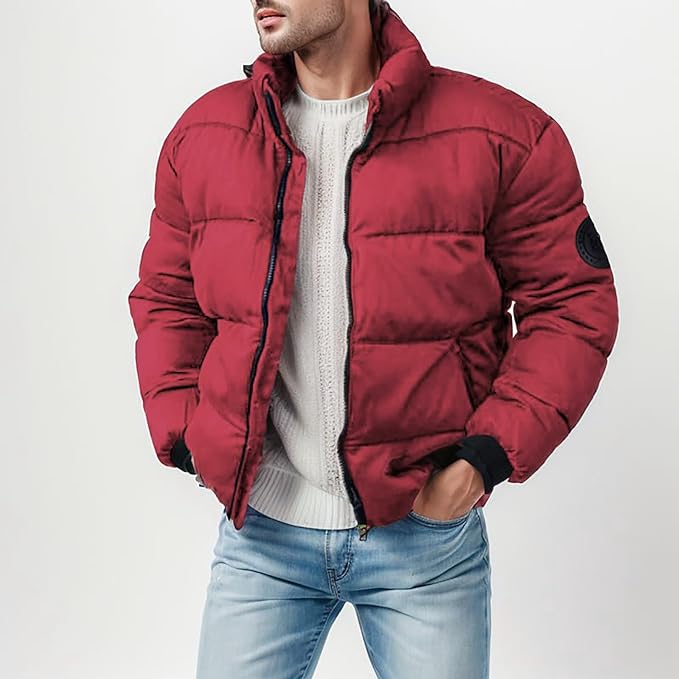 Men Jacket | Insulated Down Fill with Full-Length Zip Front