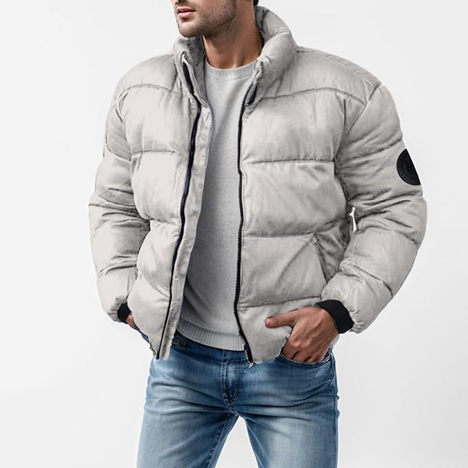 Men Jacket | Insulated Down Fill with Full-Length Zip Front