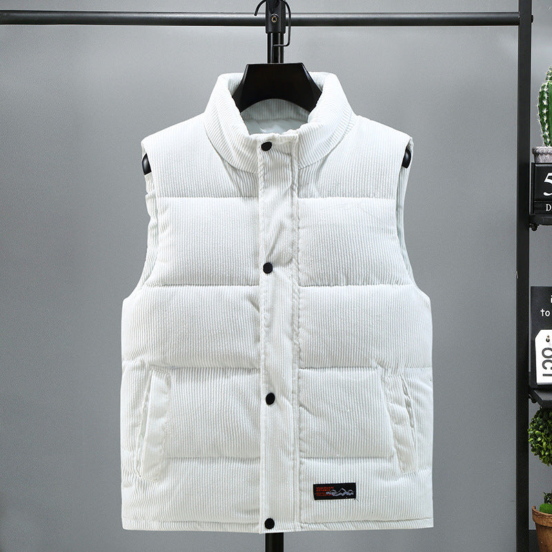 Men Set | Corduroy Puffer Vest with Snap Placket