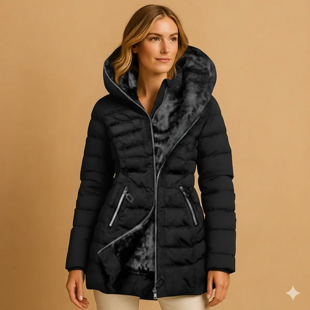 Women Jacket | Quilted Hood and Full-Zip Insulated Lining
