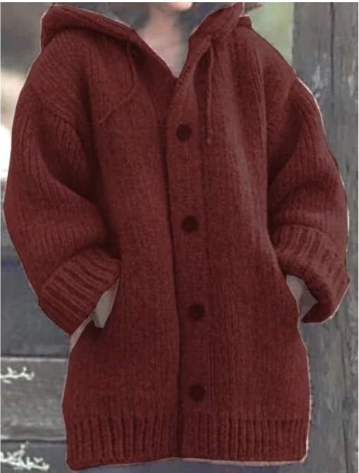 Women Cardigan | Oversized Longline Fit with Hood and Buttons