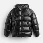 Men Puffer Jacket | Loose Fit with Attached Hood