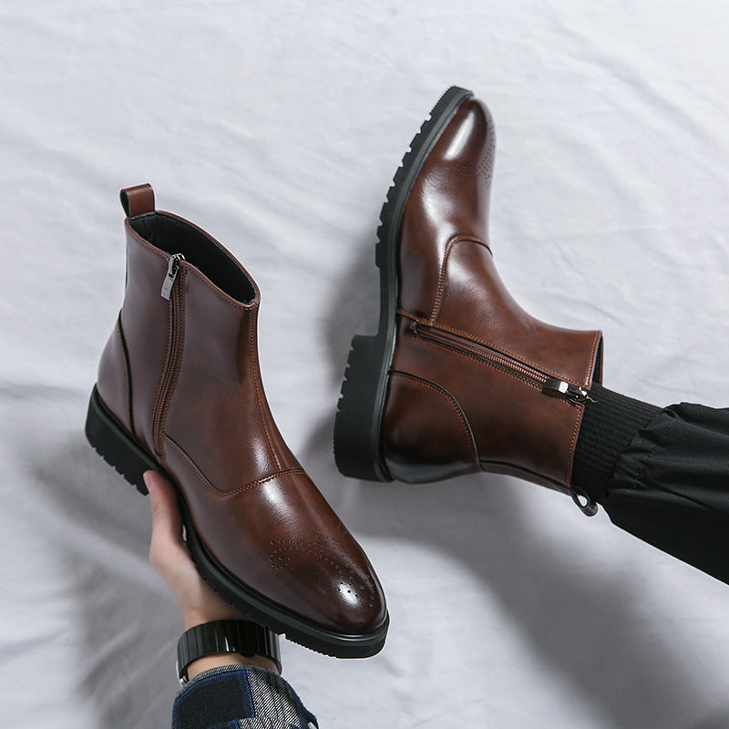 Men Boots | Chelsea Cap Toe with Elasticated Side Panels