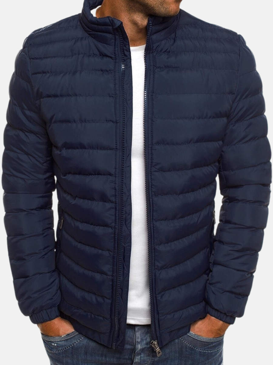Men Puffer Jacket | Slim Fit with Full-Length Zip Closure