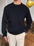 Men Sweatshirt | Crew Neck Ribbed Knit with Long Sleeves