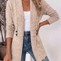 Women Cardigan | Open Front Ribbed Knit Relaxed Fit
