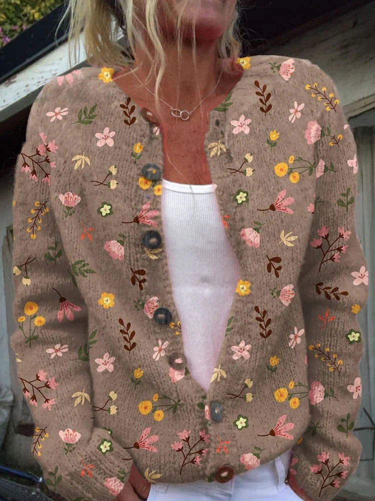 Women Cardigan | Floral Embroidery with Button Front Closure