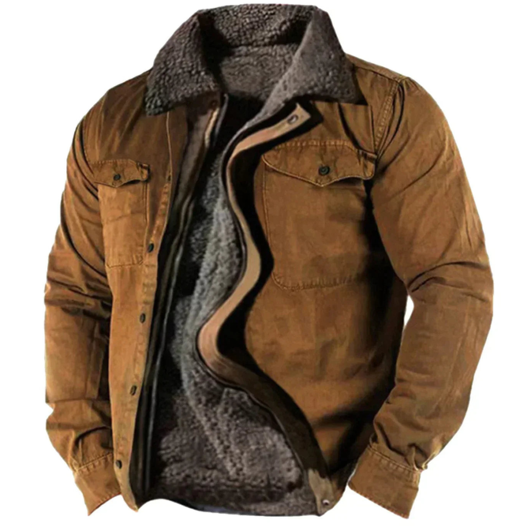 Men Jacket | Button-Front Long Sleeve Winter Outerwear Fit