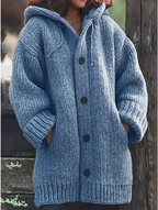 Women Cardigan | Oversized Longline Fit with Hood and Buttons
