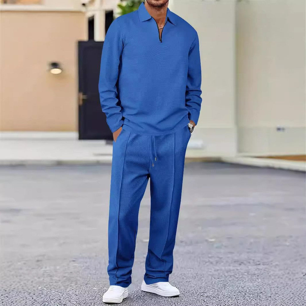 Men's Set | Zip Collar Top and Straight Leg Trousers