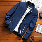 Men Jacket | Fleece-Lined Bomber with Contrast Piping
