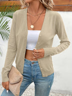 Women Cardigan | V-Neck Button-Front with Ribbed Texture Fit