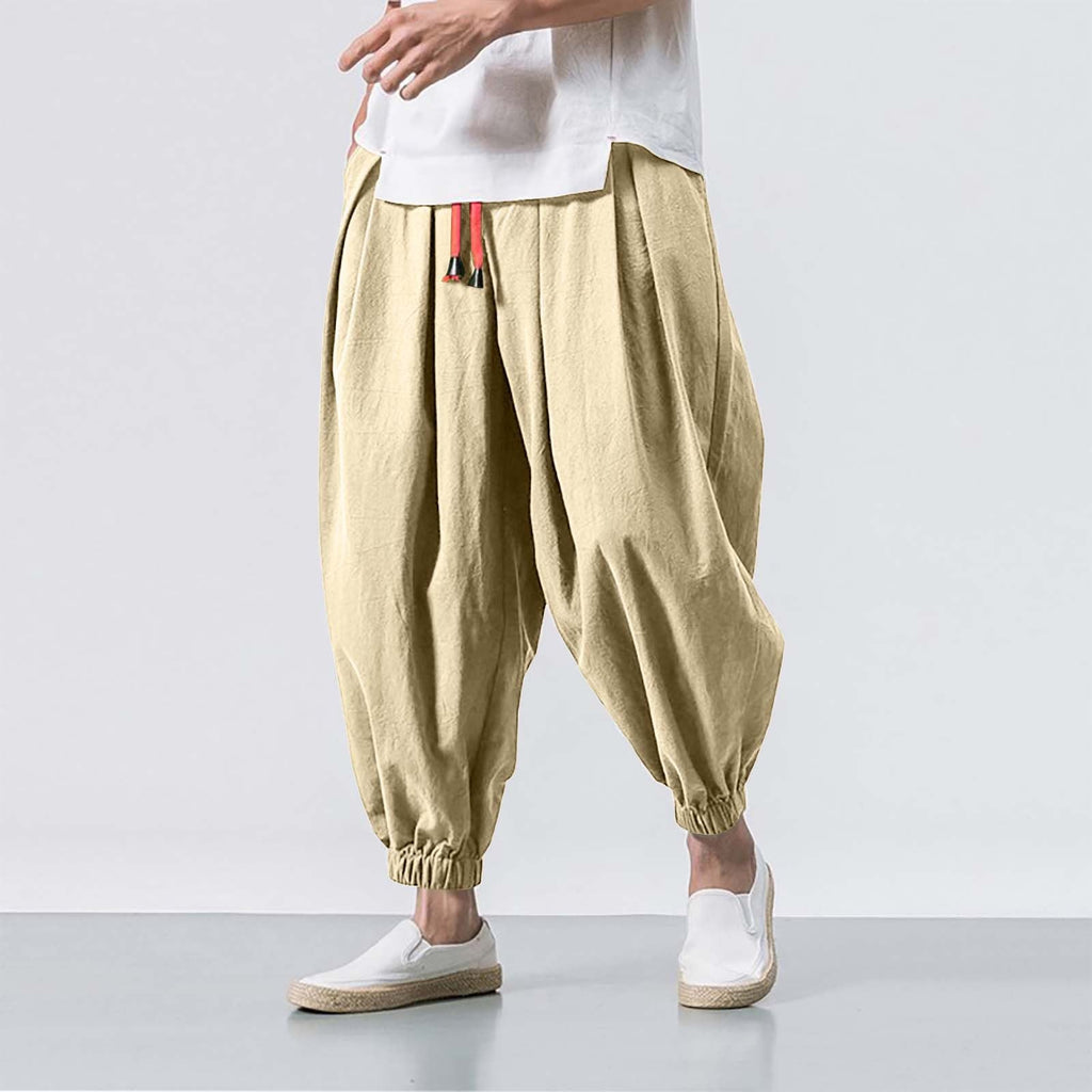 Men Trousers | Harem Fit with Elasticated Cuffs and Drawstring