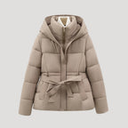 Women Coat | Quilted Belted Design with Attached Hood