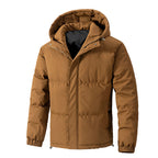 Men Jacket | Quilted Loose Fit with Attached Hood Winter