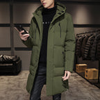 Men Puffer Coat | Long Quilted Cut with Detachable Hood