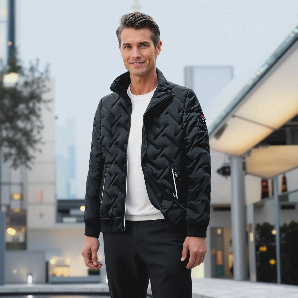 Men Jacket | Fleece-Lined Full Zip with Structured Collar