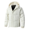 Men Jacket | Quilted Loose Fit with Attached Hood Winter