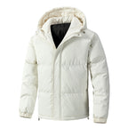 Men Jacket | Quilted Loose Fit with Attached Hood Winter