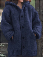Women Cardigan | Oversized Longline Fit with Hood and Buttons