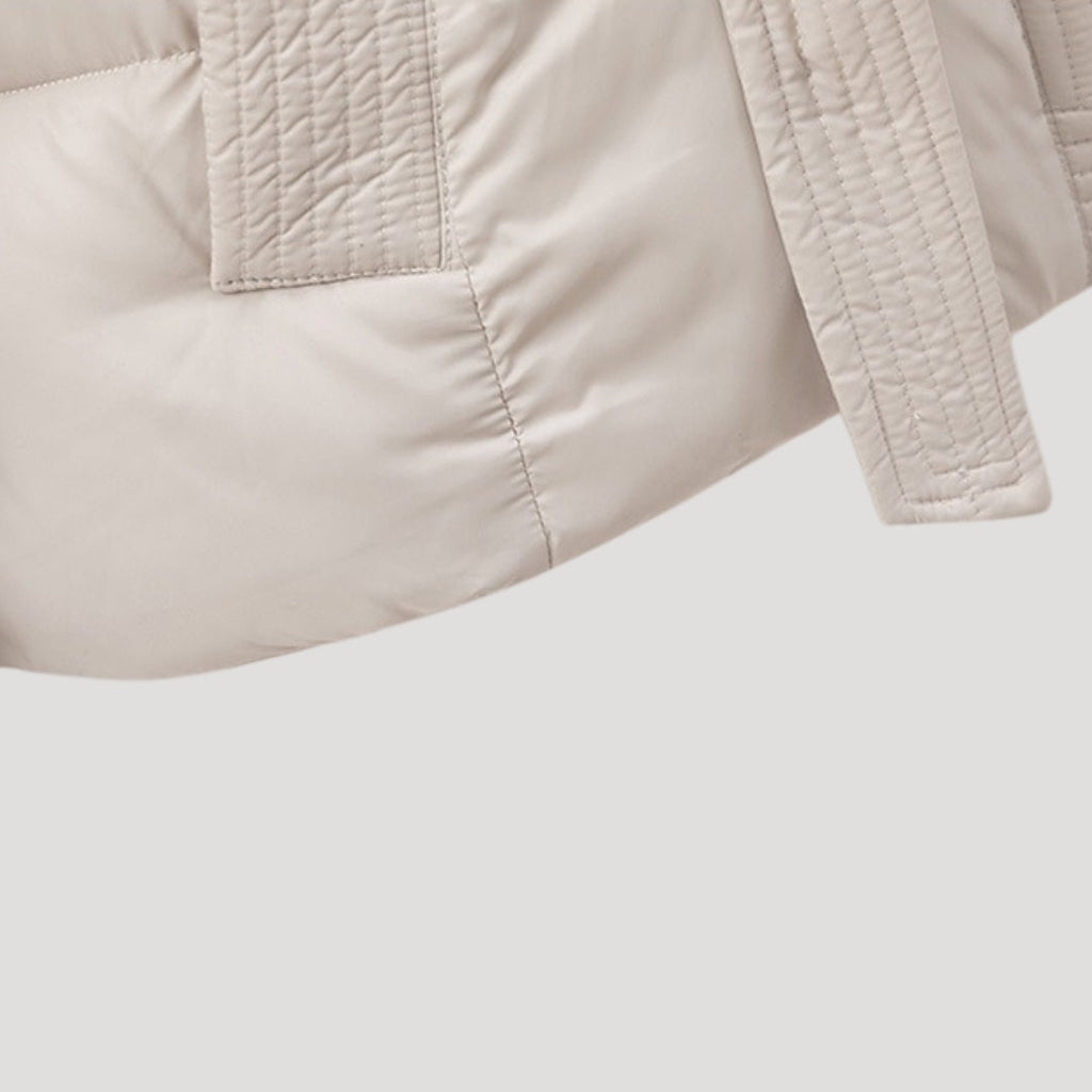 Women Coat | Quilted Belted Design with Attached Hood