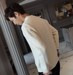Men Cardigan | Full Zip Ribbed Knit with Stand Collar