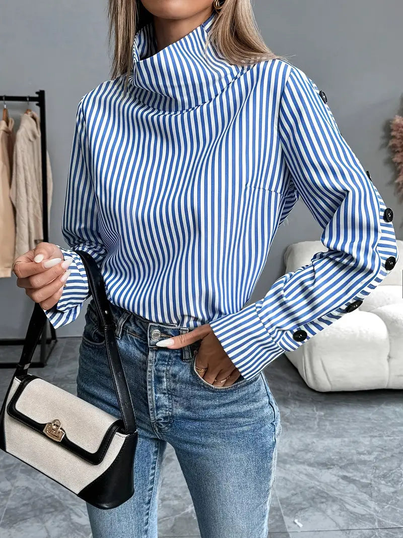 Women Shirt | Relaxed Fit with Button-Front Collar Design