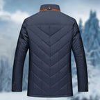 Men Jacket | Padded Insulated Hip-Length Stand Collar Zip