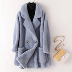 Women Coat | Double-Breasted Relaxed Fit with Patch Pockets