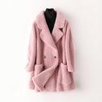 Women Coat | Double-Breasted Relaxed Fit with Patch Pockets