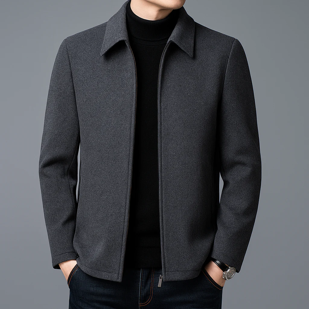 Men Jacket | Slim Fit Full-Zip with Spread Collar Design
