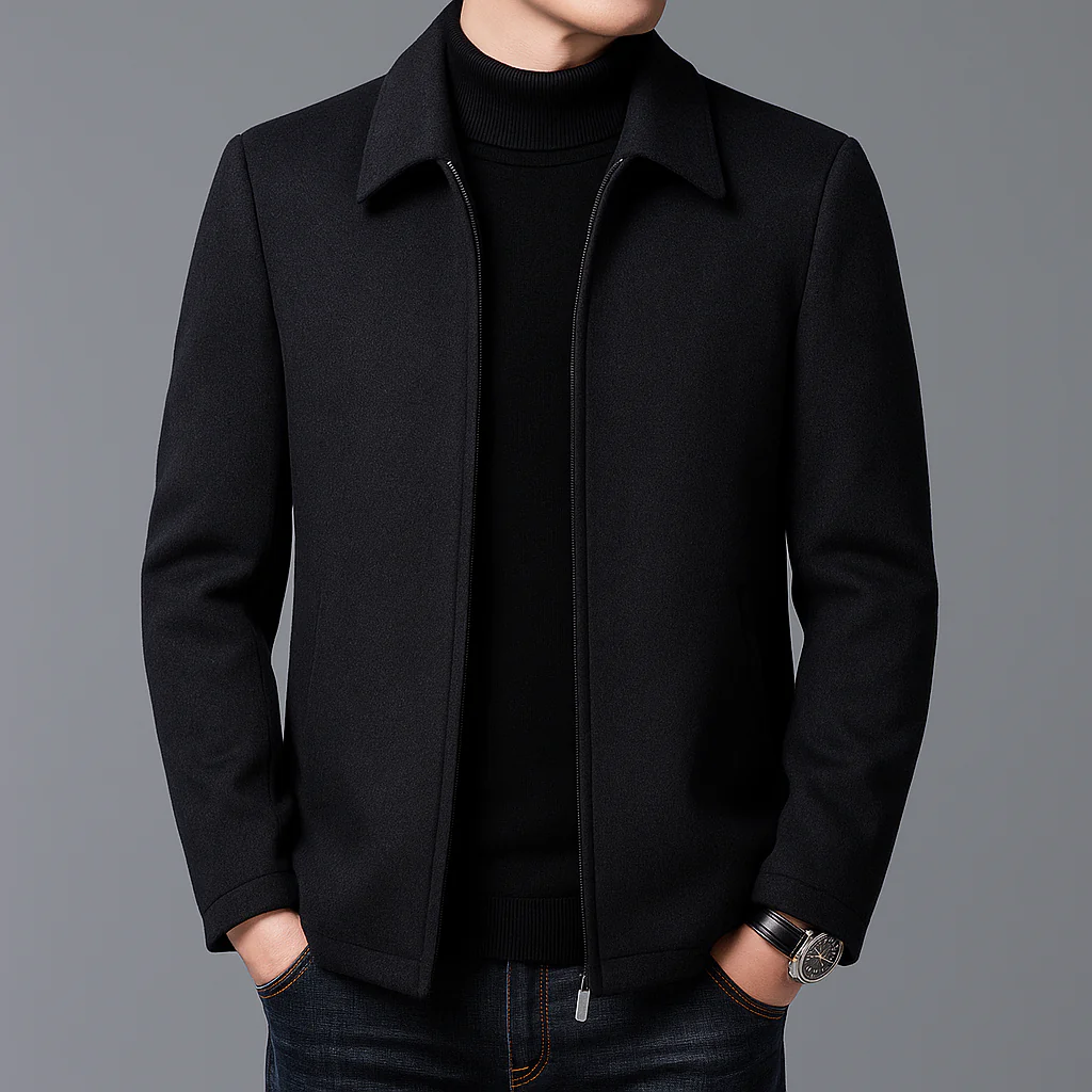Men Jacket | Slim Fit Full-Zip with Spread Collar Design