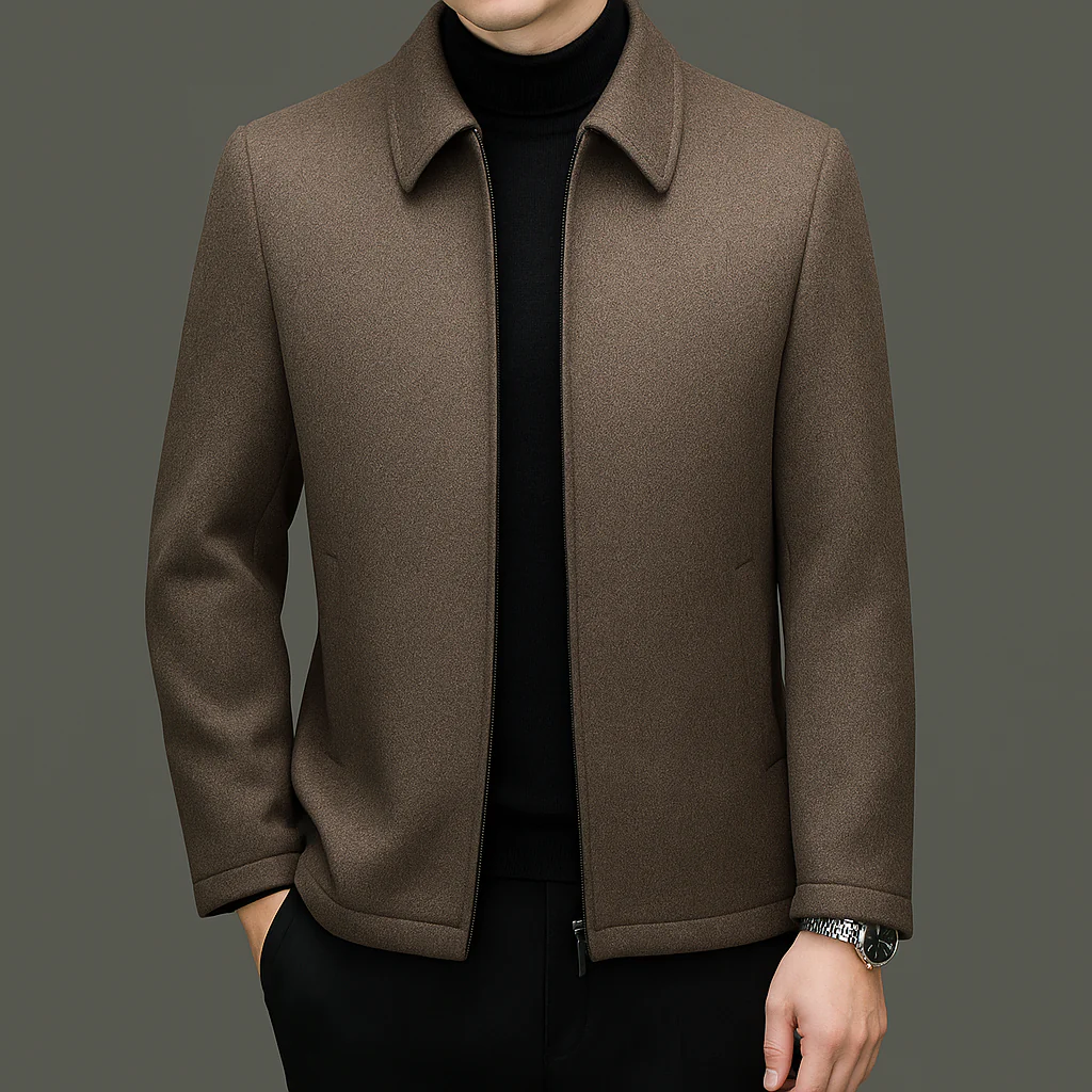 Men Jacket | Slim Fit Full-Zip with Spread Collar Design