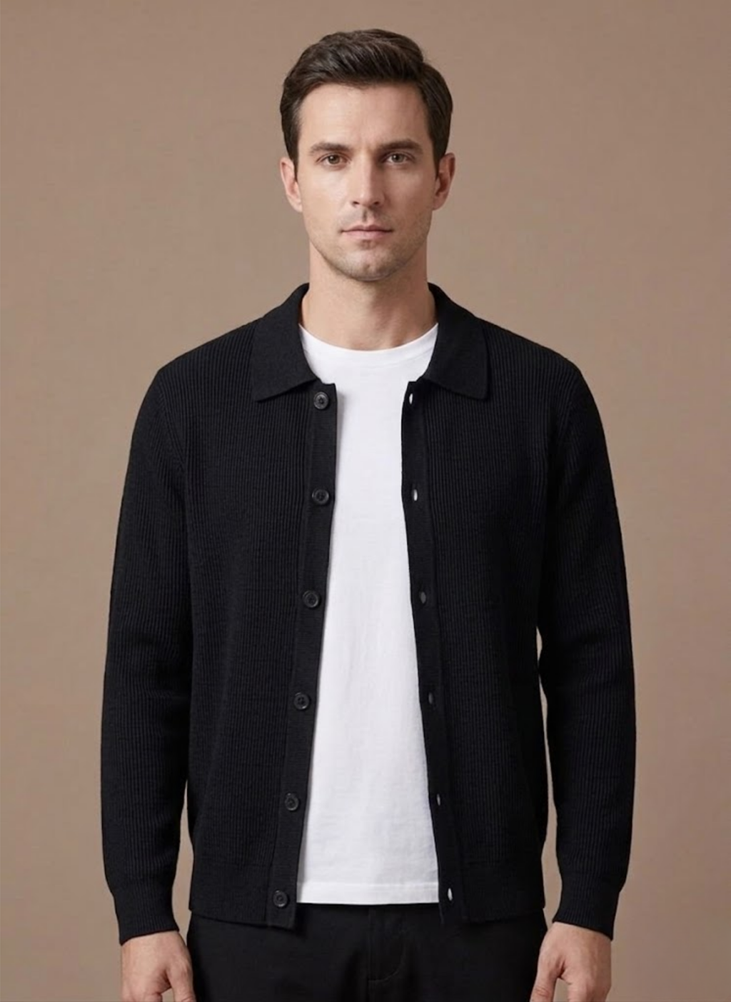 Men Cardigan | Relaxed Fit with Full Button-Through Front