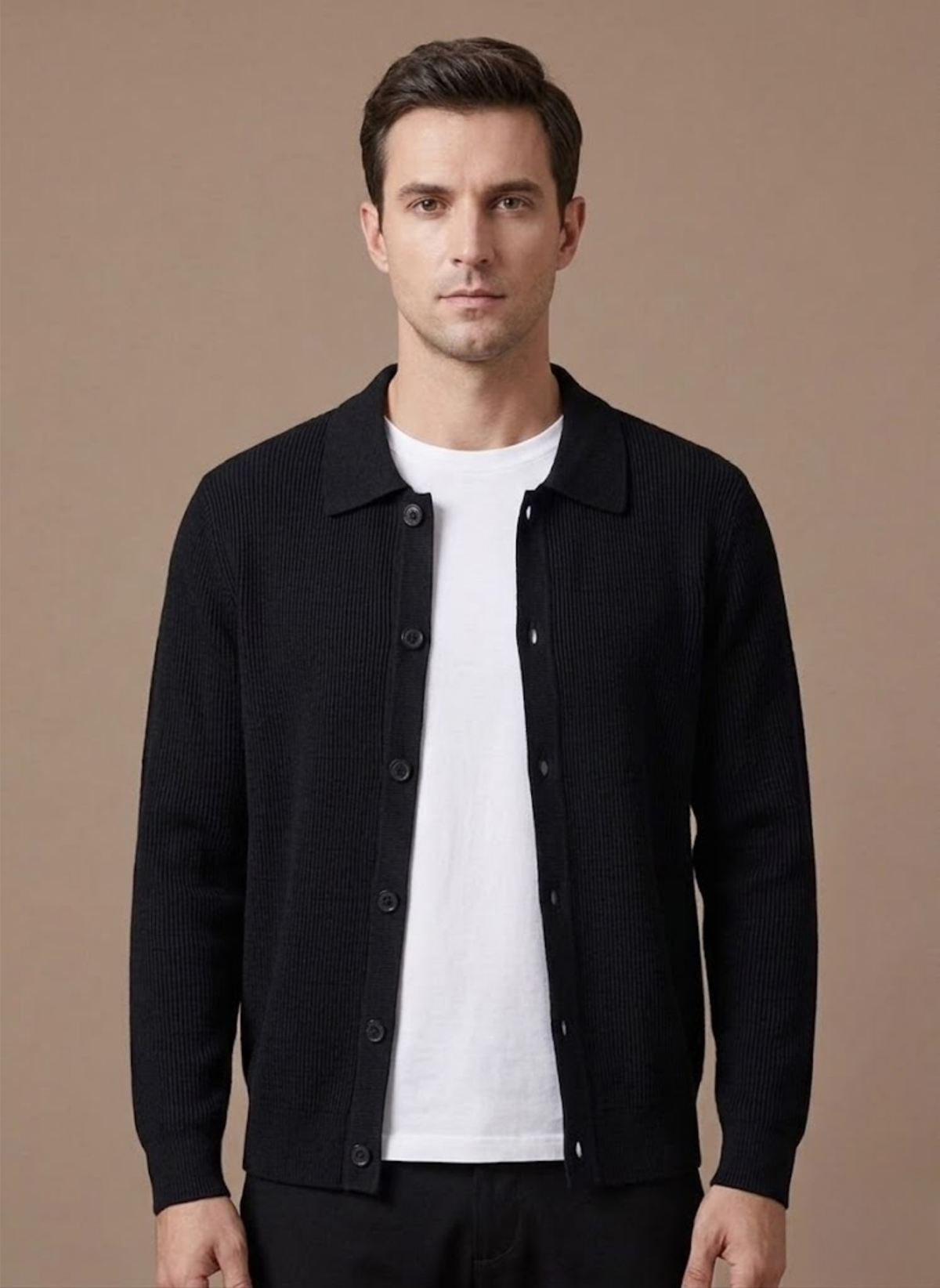 Men Cardigan | Relaxed Fit with Full Button-Through Front