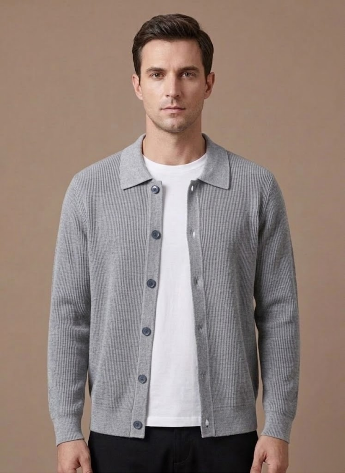 Men Cardigan | Relaxed Fit with Full Button-Through Front